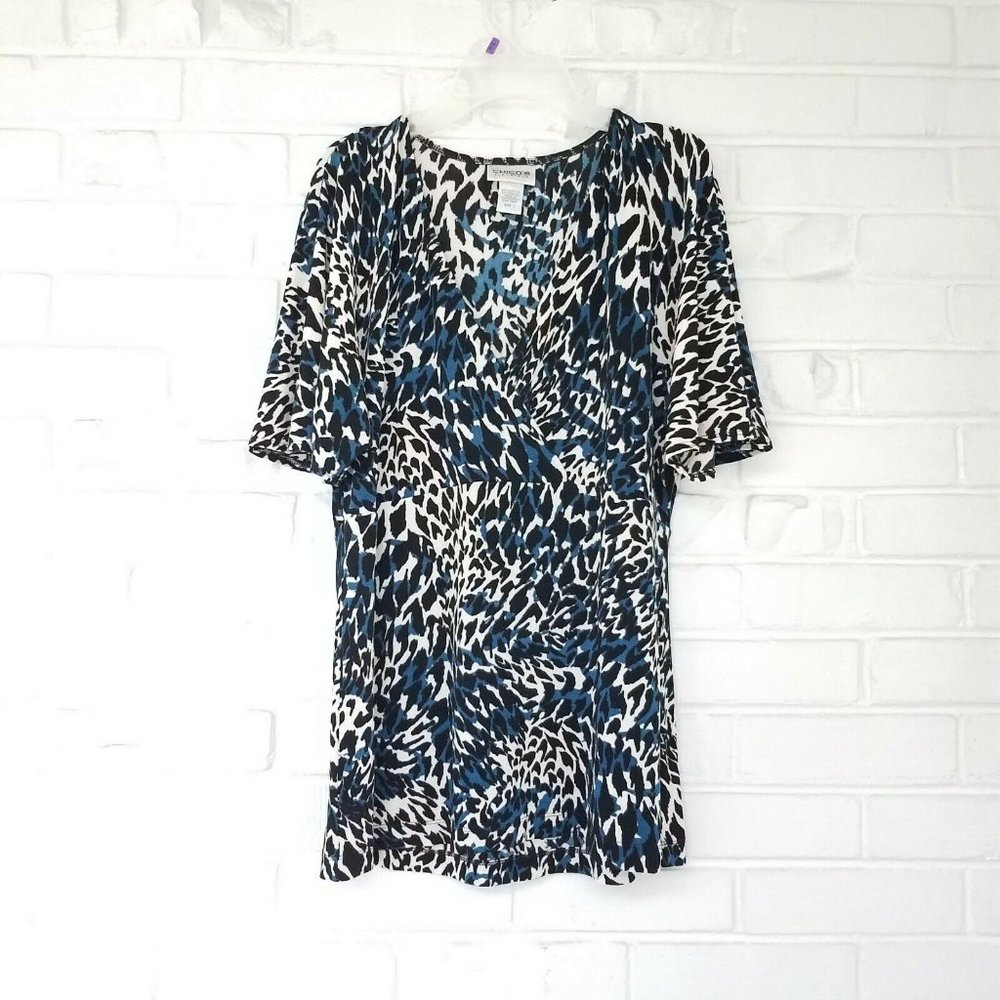 Chico's Travelers Leopard Print Tunic Blouse 1